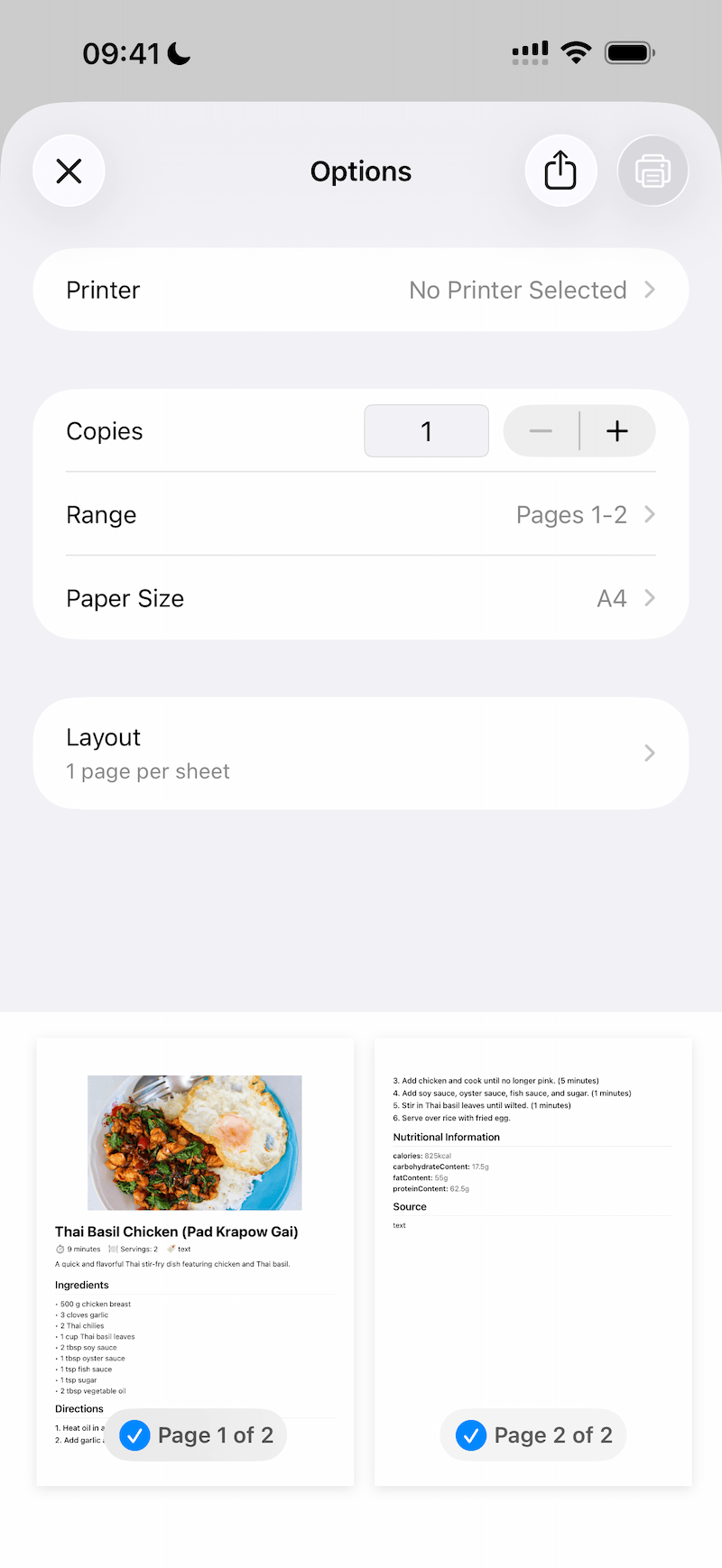 Print settings